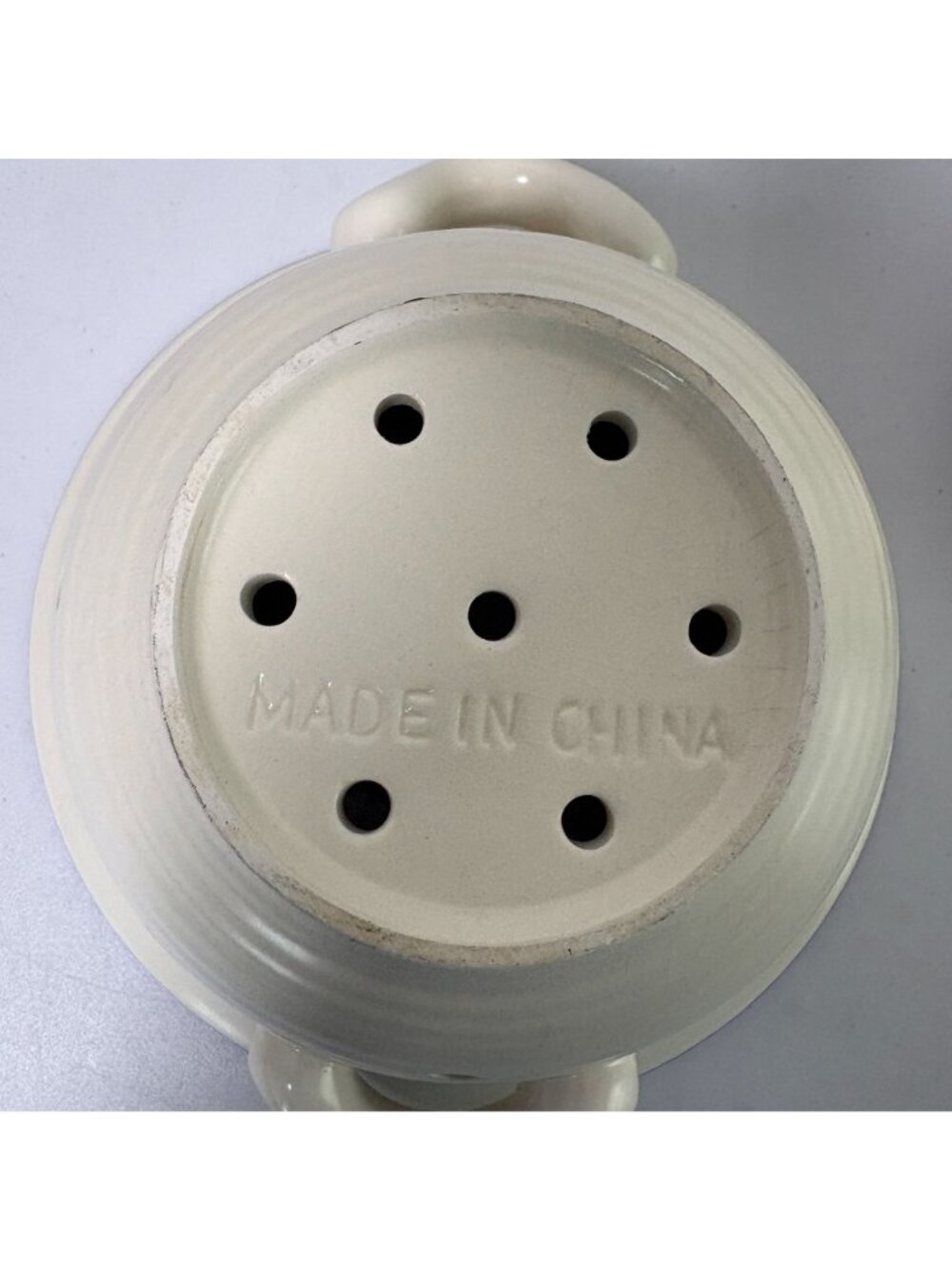 Strawberry Blueberry Fruit Flower Ceramic Colander with Tray Cottage Farmhouse - Picture 5 of 9